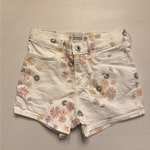 Abercrombie Kids Floral Jean Shorts - Cream and Pink